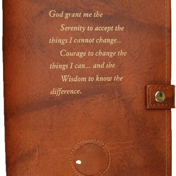 Alcoholic Anonymous Giant Print Double Book Cover w/Coin Holder Tan DDBGP0703 - Picture 1 of 1